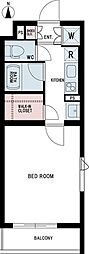 ルーブル東蒲田八番館 1Kの間取図画像