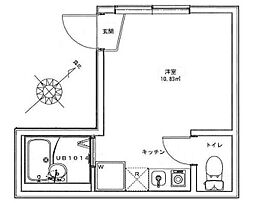 JTレジデンス池袋本町 1階ワンルームの間取り