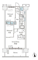 スカイグランデ津田沼 3階2LDKの間取り
