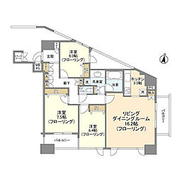 HF白金高輪レジデンス 3LDKの間取図画像