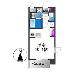 ヴィラルーチェ ワンルームの間取図画像