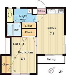 グレイスランド白楽 1DKの間取図画像