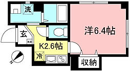 メゾンフローラ笹塚 1Kの間取図画像