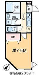 カーサ柴又 106 1階1Kの間取り