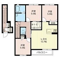 ベレッツァ 00203 ｜ 栃木県足利市福居町1474-2（賃貸アパート3LDK・2階・73.47㎡） その2