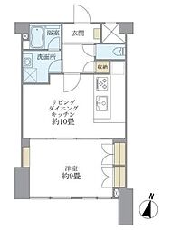 東建ニューハイツ市ヶ谷 1LDKの間取図画像
