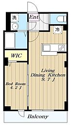 ラ・シルフィード 1LDKの間取図画像