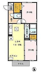 グランシエル 2LDKの間取図画像