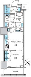 パークアクシス滝野川ラブリーズ 1DKの間取図画像