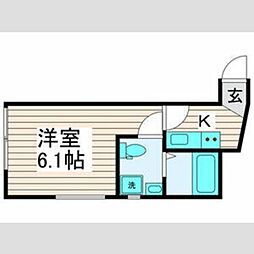 ｋｏｔｏｎｏｈａ 3階1Kの間取り