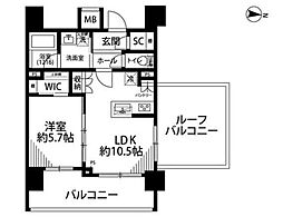 プレール・ドゥーク世田谷代田 1LDKの間取図画像