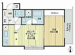 グリーンキャピタル富士見台 1LDKの間取図画像