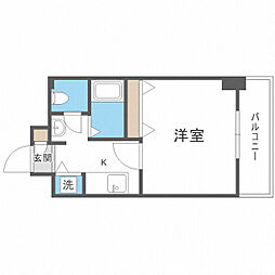 ル・ソレイユ21 ワンルームの間取図画像