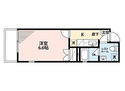 ドーリアKYOTO大宮 1Kの間取図画像
