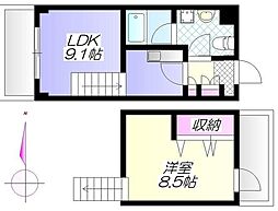 ミ・アネーロ 1LDKの間取図画像