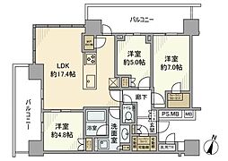 URAWA THE TOWER 3LDKの間取図画像