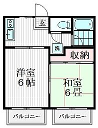 プチメゾンA 2Kの間取図画像