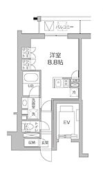 レジディア高円寺 ワンルームの間取図画像