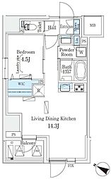 渋谷区東3丁目マンション 1LDKの間取図画像