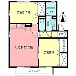 エトワール 2LDKの間取図画像