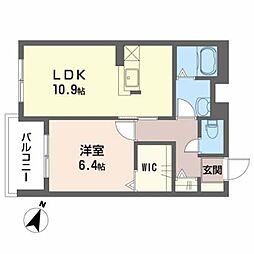 インペリアル 1LDKの間取図画像