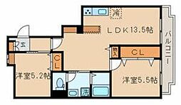 第2スカイハイツ足立 2LDKの間取図画像