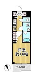 ルーブル武蔵中原参番館 1Kの間取図画像