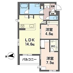 コモド稲田堤2 2LDKの間取図画像