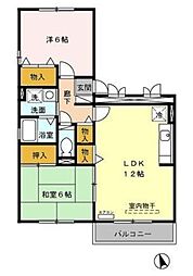 ノーブルヒル 2LDKの間取図画像