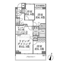 プラウド代々木初台 3LDKの間取図画像