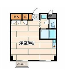 カメリアハイム ワンルームの間取図画像