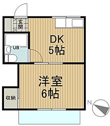 コーポ吉田（多摩市連光寺） 1階1DKの間取り