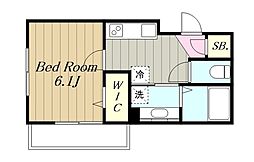 La.GALLERIA 2階1Kの間取り