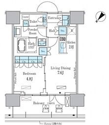 晴海フラッグ ポートヴィレッジ C棟 13階1LDKの間取り