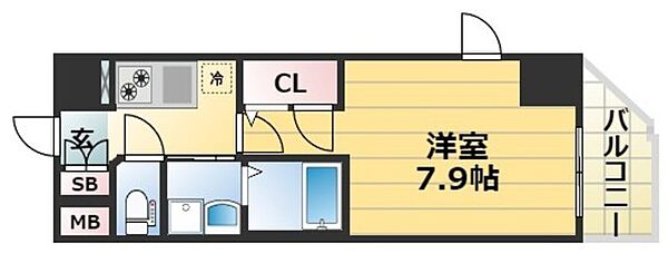 エスリード中山手県庁前 ｜兵庫県神戸市中央区中山手通７丁目(賃貸マンション1K・2階・25.80㎡)の写真 その2