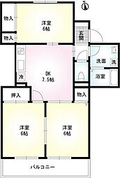 ファミール鵠沼 3DKの間取図画像
