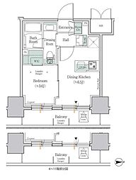 ワンルーフレジデンス板橋大山 8階1DKの間取り