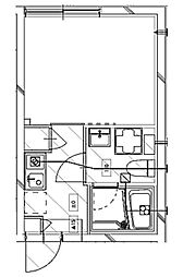 プティレスト中板橋 4階1Kの間取り