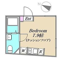 CASA OTSUKA 2階ワンルームの間取り