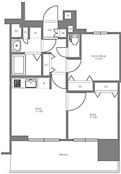 エステムプラザTOKYO RISE 5階1SDKの間取り