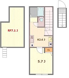 バーミープレイス練馬 2階1Kの間取り