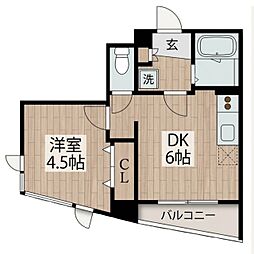 サンテラス池田山 1DKの間取図画像