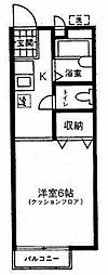 コーポライム 2階1Kの間取り