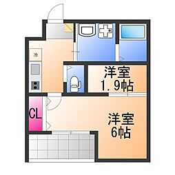堺市堺区大浜北町2丁マンション 2Kの間取図画像