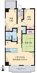 西武新宿線 井荻駅 徒歩2分の賃貸マンション 4階3LDKの間取り