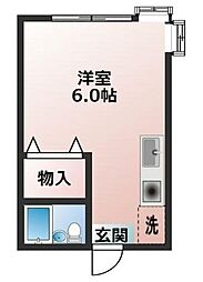 グリーンコーポ晃 ワンルームの間取図画像