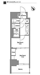 ＢＰＲレジデンス王子イースト 5階2Kの間取り