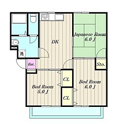 ボナール町田A 2階3DKの間取り