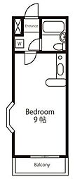 ピアベルドミール ワンルームの間取図画像