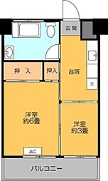 メゾン滝野川 3階2Kの間取り